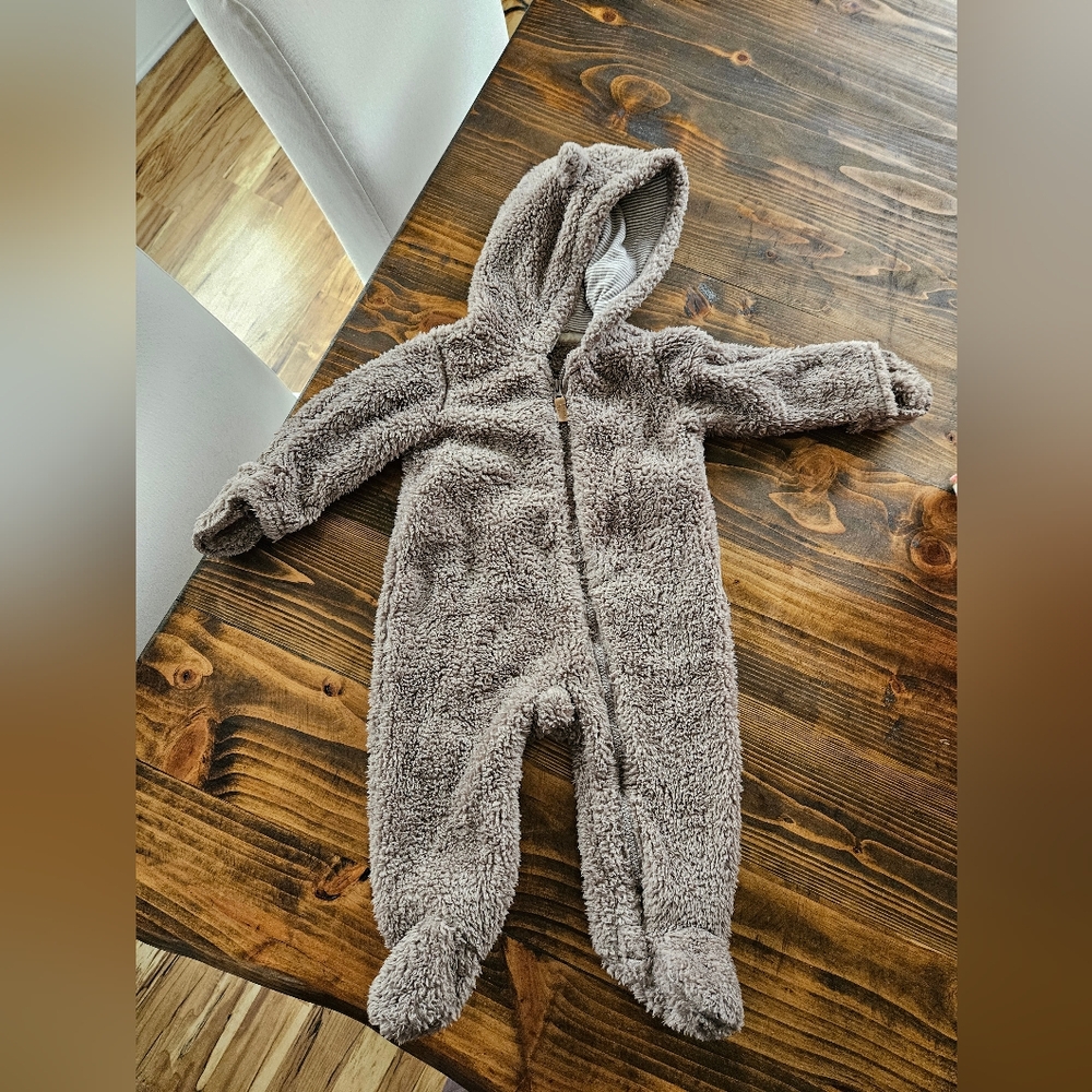 Baby hooded sherpa jumpsuit